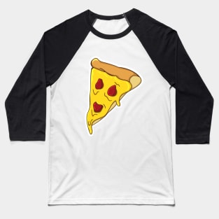 Happy Pizza Slice Baseball T-Shirt